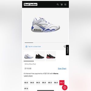 Jordan point lane youth size 6.5 no box